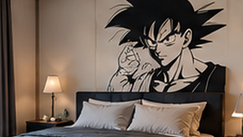 Chambre adulte — illustration anime originale — simulation de présentation 7ITPRINT